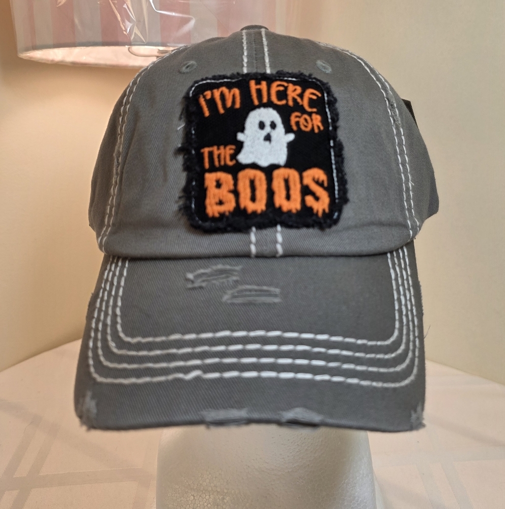 Gray Halloween Embroidered Hat. Unisex. NWT